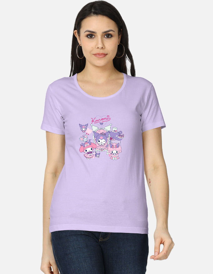 Front view of a women's classic T-shirt by LYVIT ORIGINALS, featuring a simple, clean design in soft fabric.