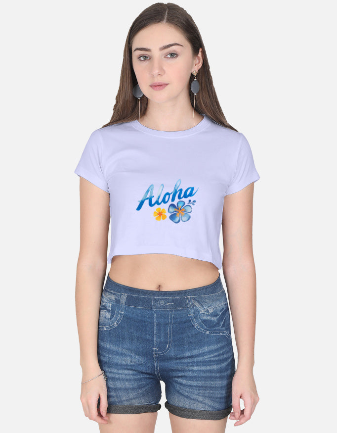 Front view of a stylish LYVIT ORIGINALS crop top, showcasing its fitted design and soft fabric.