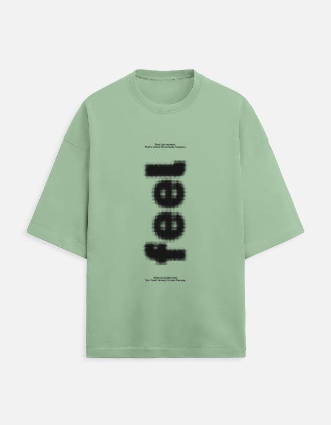 Front view of a unisex oversized terry cloth T-shirt by LYVIT ORIGINALS in neutral color, showcasing its relaxed fit and casual style.