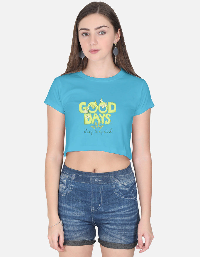 Front view of LYVIT ORIGINALS crop top featuring a fitted, stylish design in soft fabric.