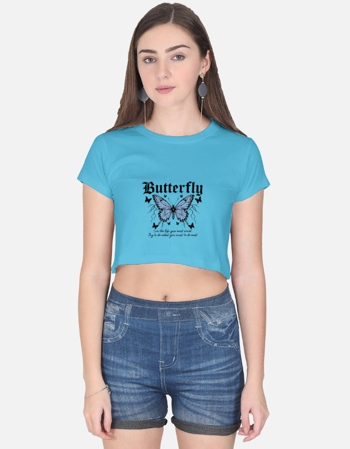 LYVIT ORIGINALS crop top, front view showcasing fitted design and soft fabric, perfect for casual and trendy outfits.