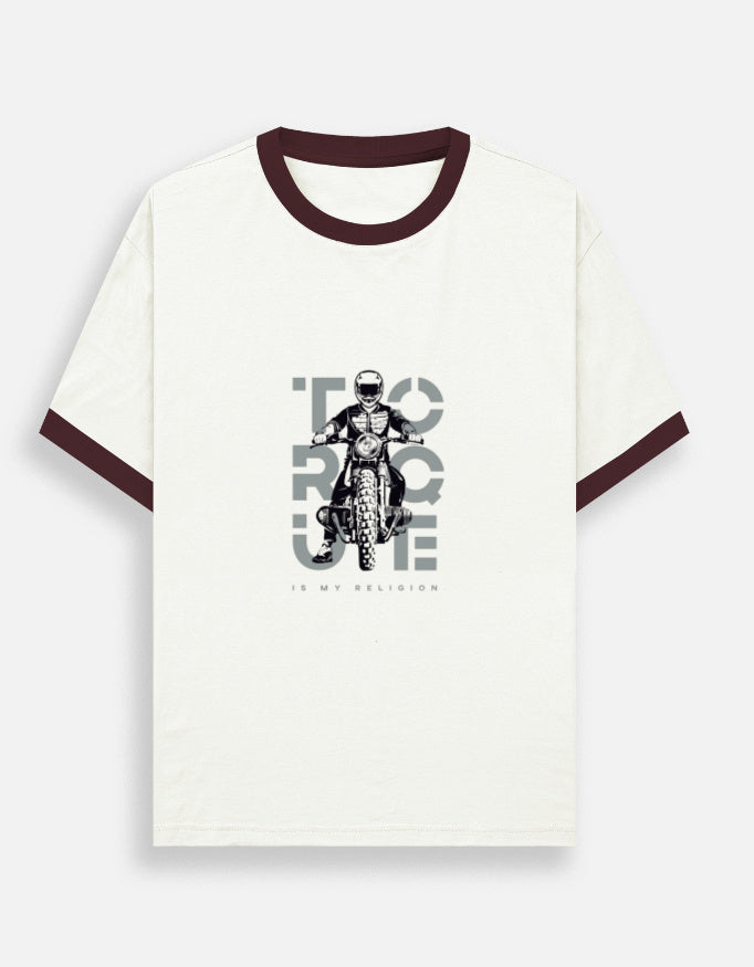 Unisex LYVIT ORIGINALS Ringer T-Shirt front view with contrasting collar and sleeve bands, classic casual style.