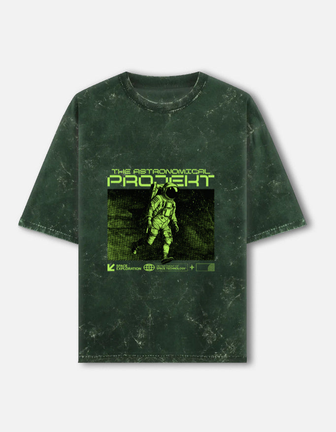 Unisex acid washed oversized LYVIT ORIGINALS T-shirt with front design, relaxed fit, and casual style.