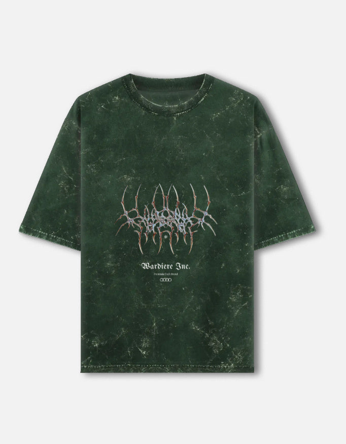 Unisex acid washed oversized T-shirt by LYVIT ORIGINALS, front view showing relaxed fit and distressed fabric detail.