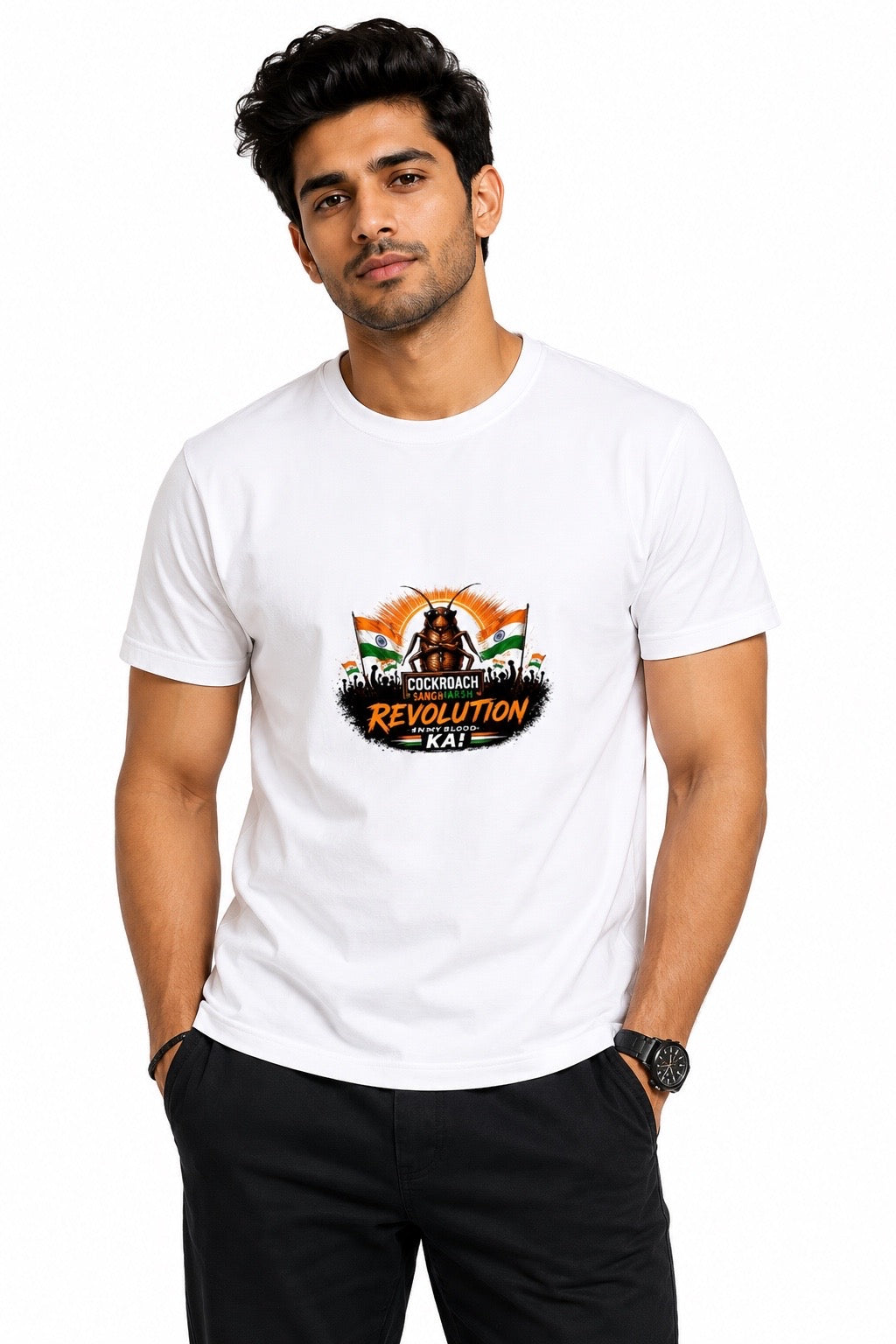 Unisex classic crew T-shirt by LYVIT ORIGINALS in soft cotton, shown flat with short sleeves and a simple crew neckline.