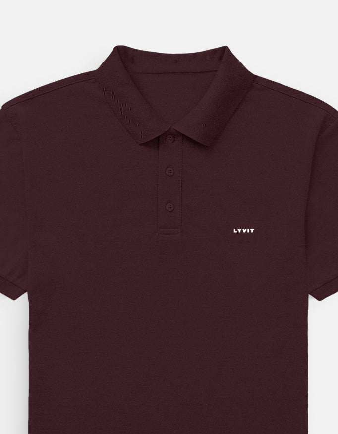 Men's LYVIT ORIGINALS polo shirt featuring a classic design with a left chest pocket, shown in this front view.