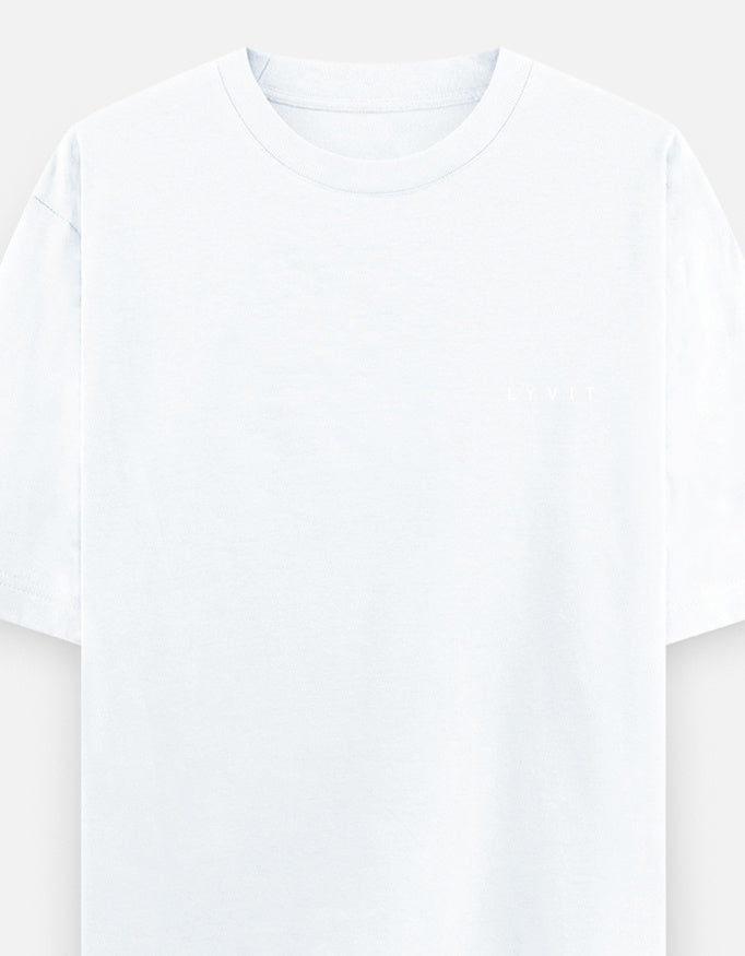 Unisex oversized classic T-shirt by LYVIT ORIGINALS with a pocket detail, shown in a front view on a plain background.