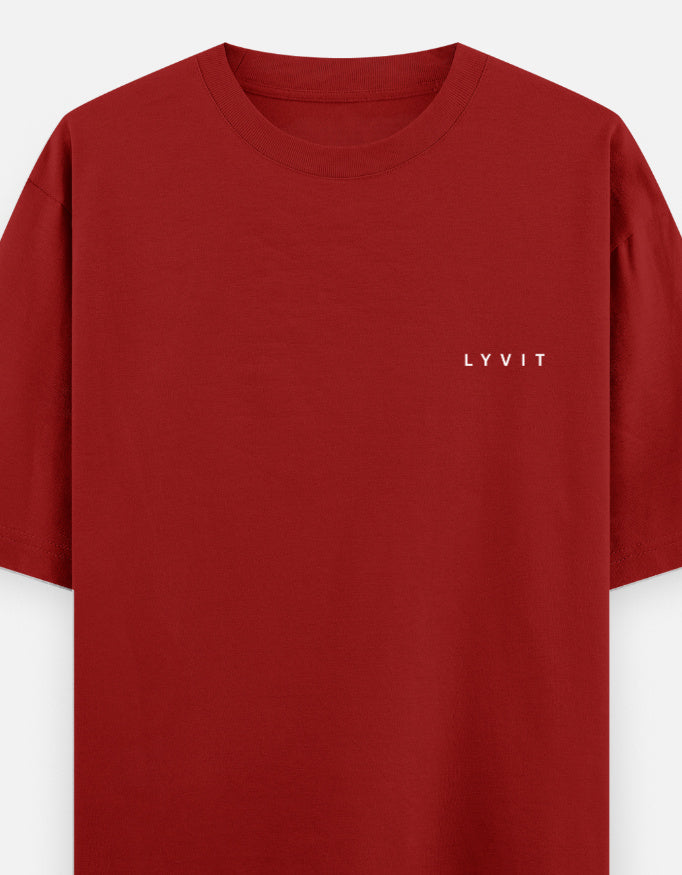 Unisex oversized classic T-shirt by LYVIT ORIGINALS with a left chest pocket, shown in a natural relaxed fit.