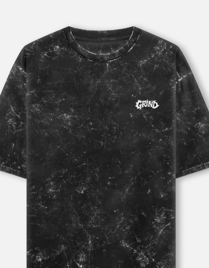 Acid washed oversized T-shirt with left chest pocket by LYVIT ORIGINALS, casual streetwear style, soft fabric and relaxed fit.