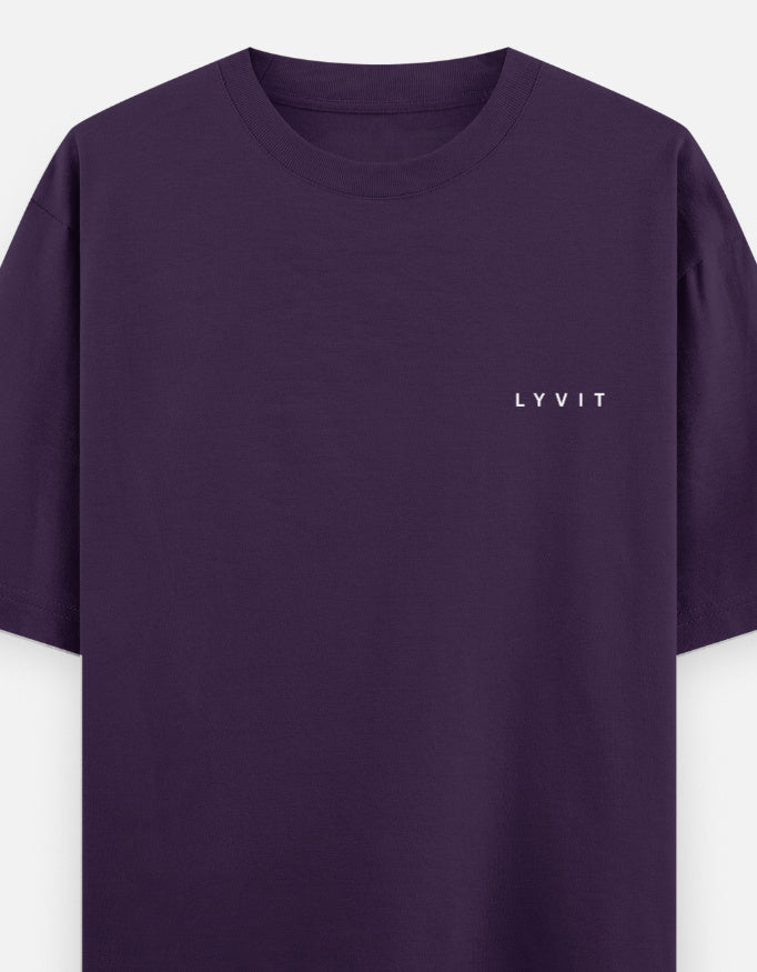 Unisex oversized classic T-shirt by LYVIT ORIGINALS with a small left chest pocket, shown from the front.