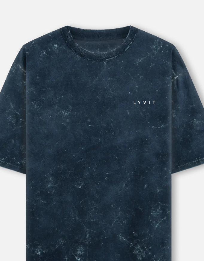 Unisex acid washed oversized T-shirt by LYVIT ORIGINALS with a left chest pocket, casual and stylish fit.