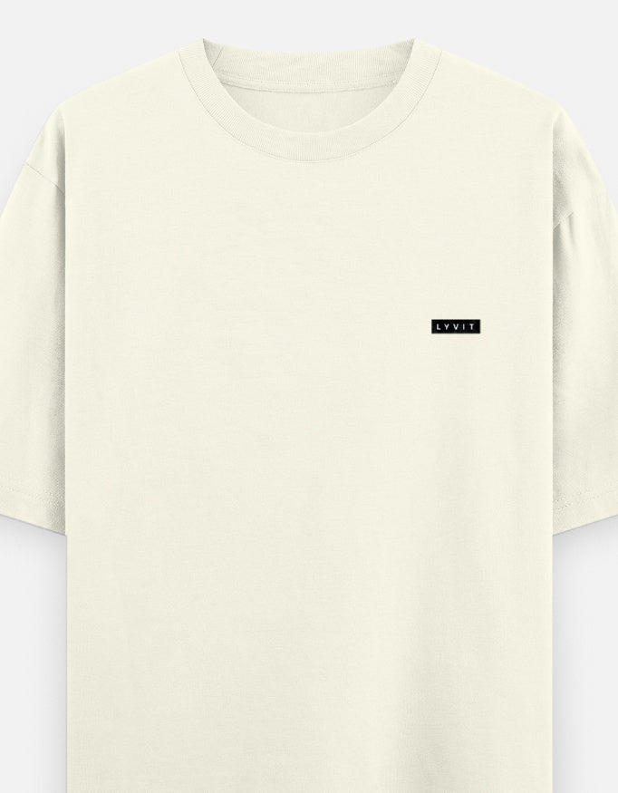 Oversized LYVIT ORIGINALS classic T-shirt with left chest pocket, soft fabric, and relaxed fit, displayed on a white background.
