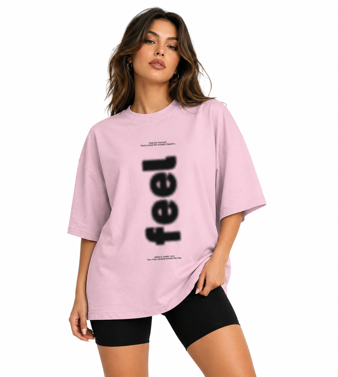 Unisex oversized terry cloth tee from LYVIT ORIGINALS worn by a model, showcasing relaxed fit and casual style.
