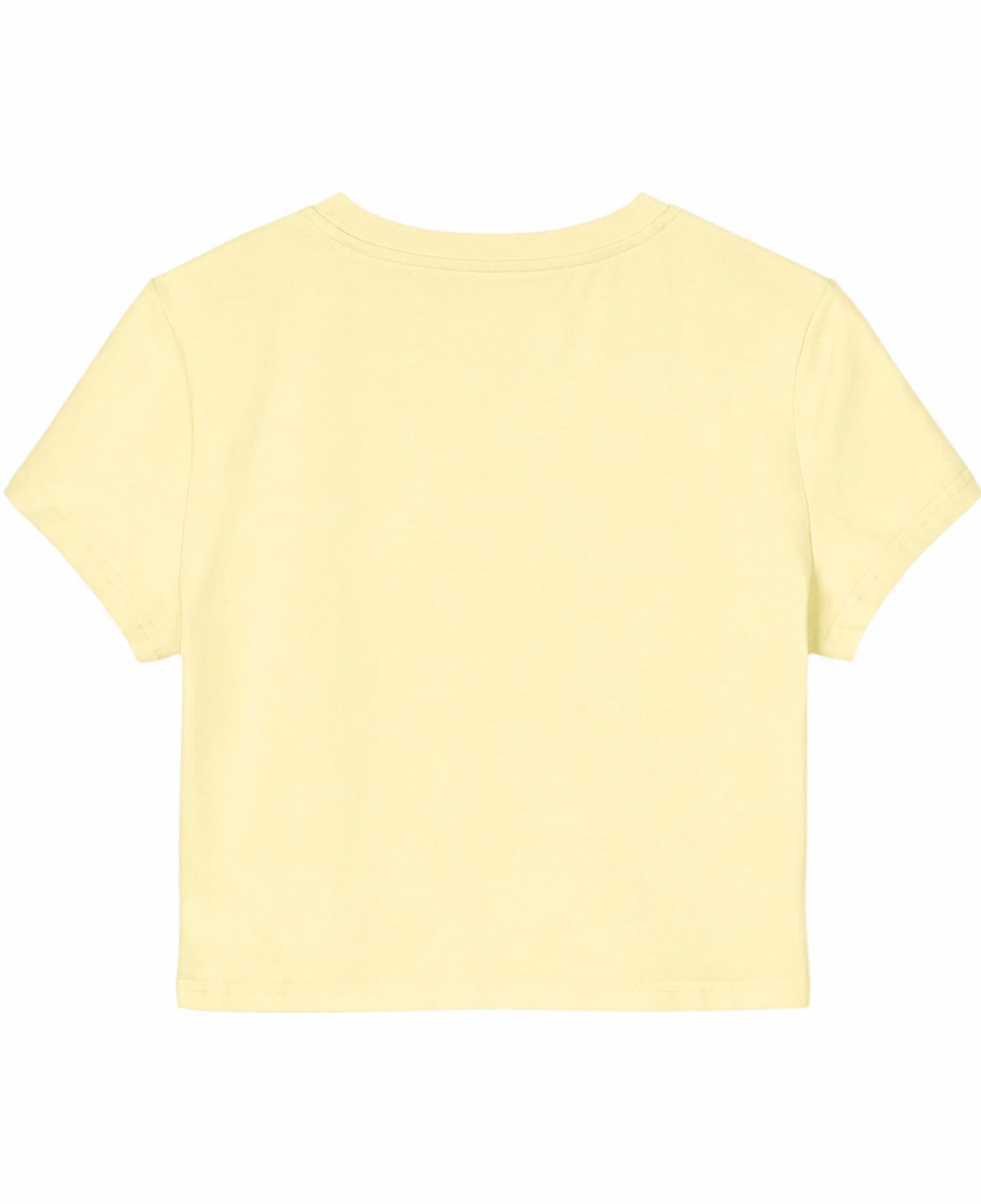 Yellow baby T-shirt by LYVIT ORIGINALS, showing the back view with a simple, soft cotton fabric design for infants.