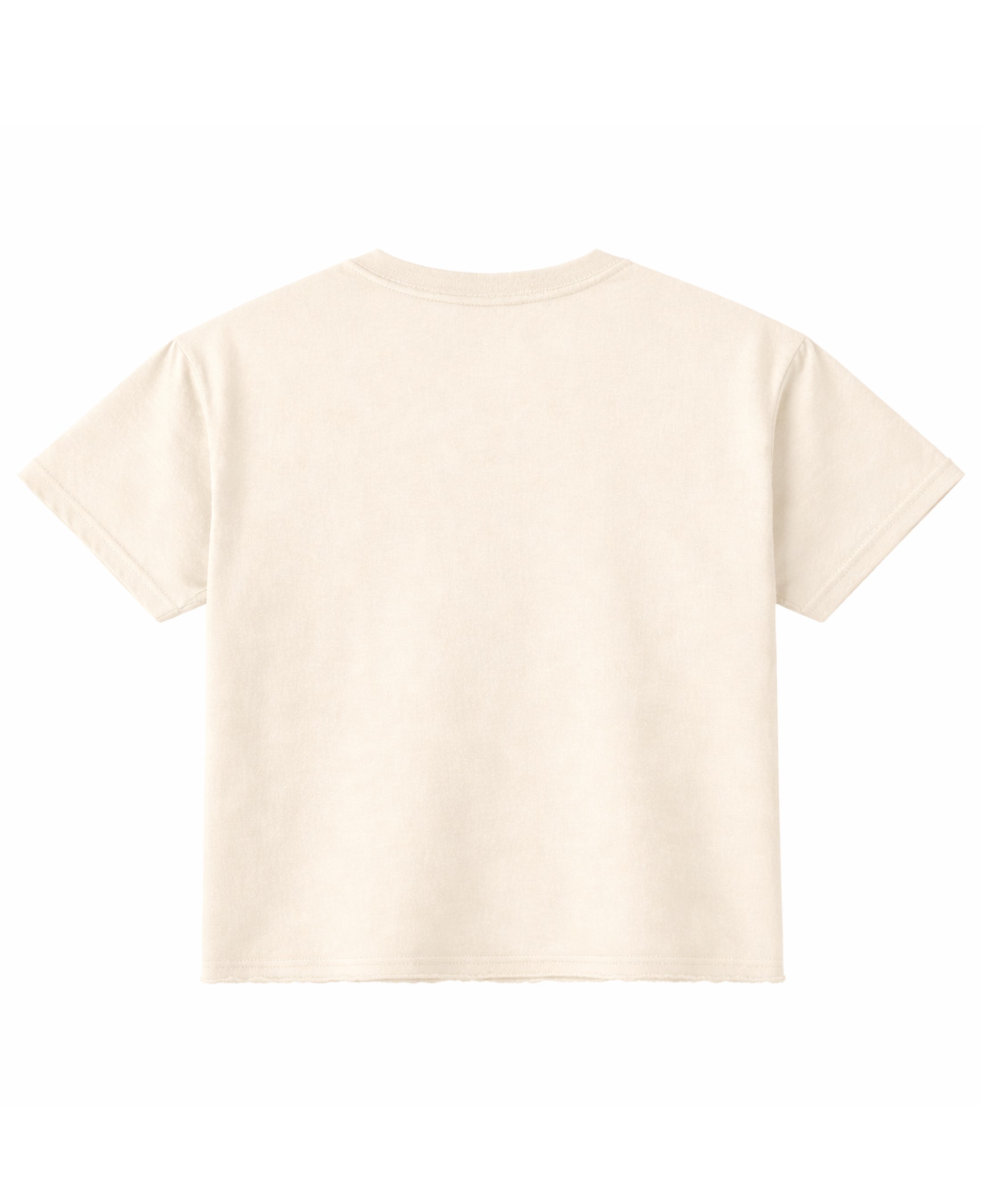 Back view of a LYVIT Originals French cotton boxy fit t-shirt in a relaxed, oversized style, showcasing the comfortable fit and fabric.