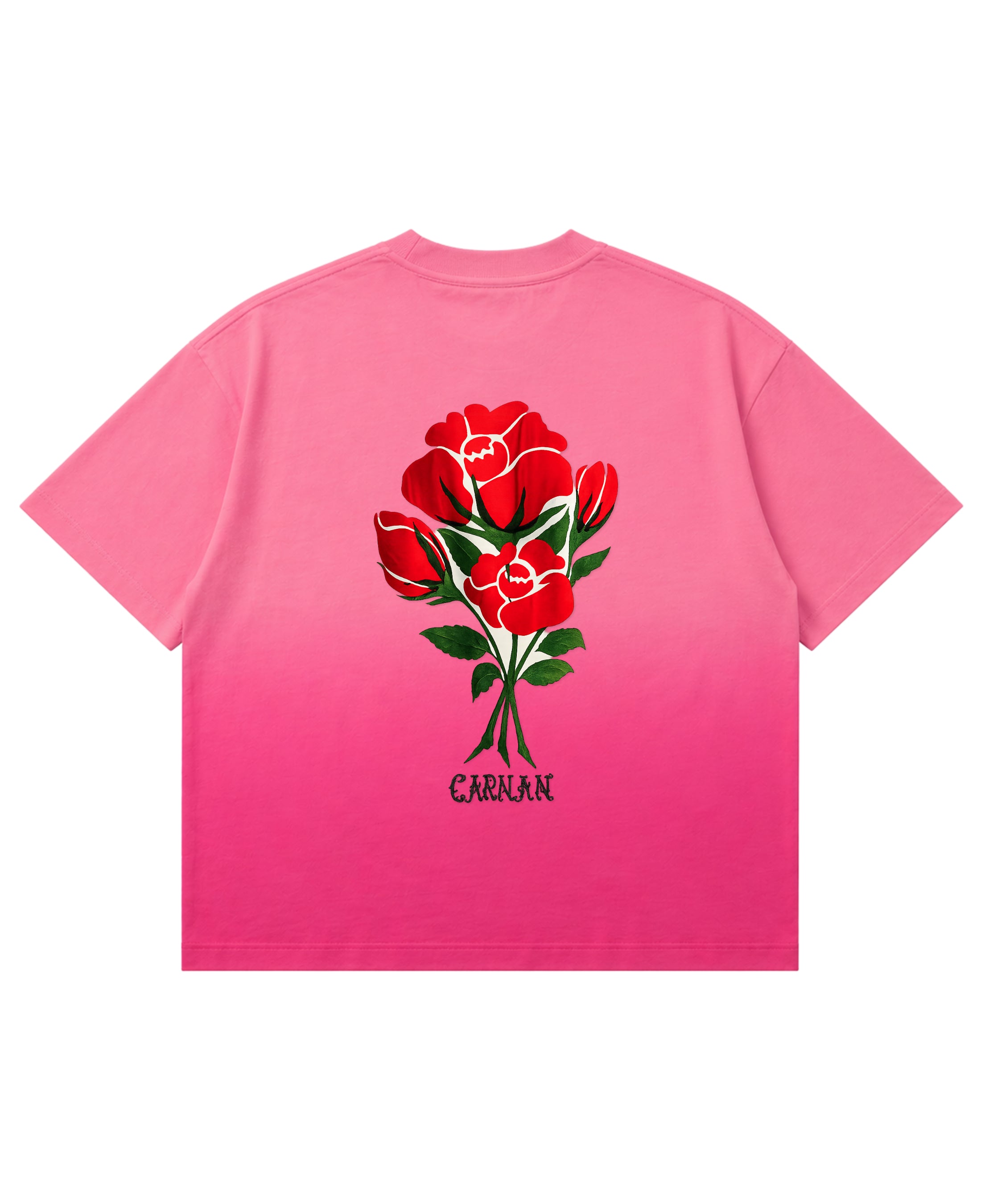 Pink Sunfade Ombré Wash Boxy Fit T-shirt Back Design