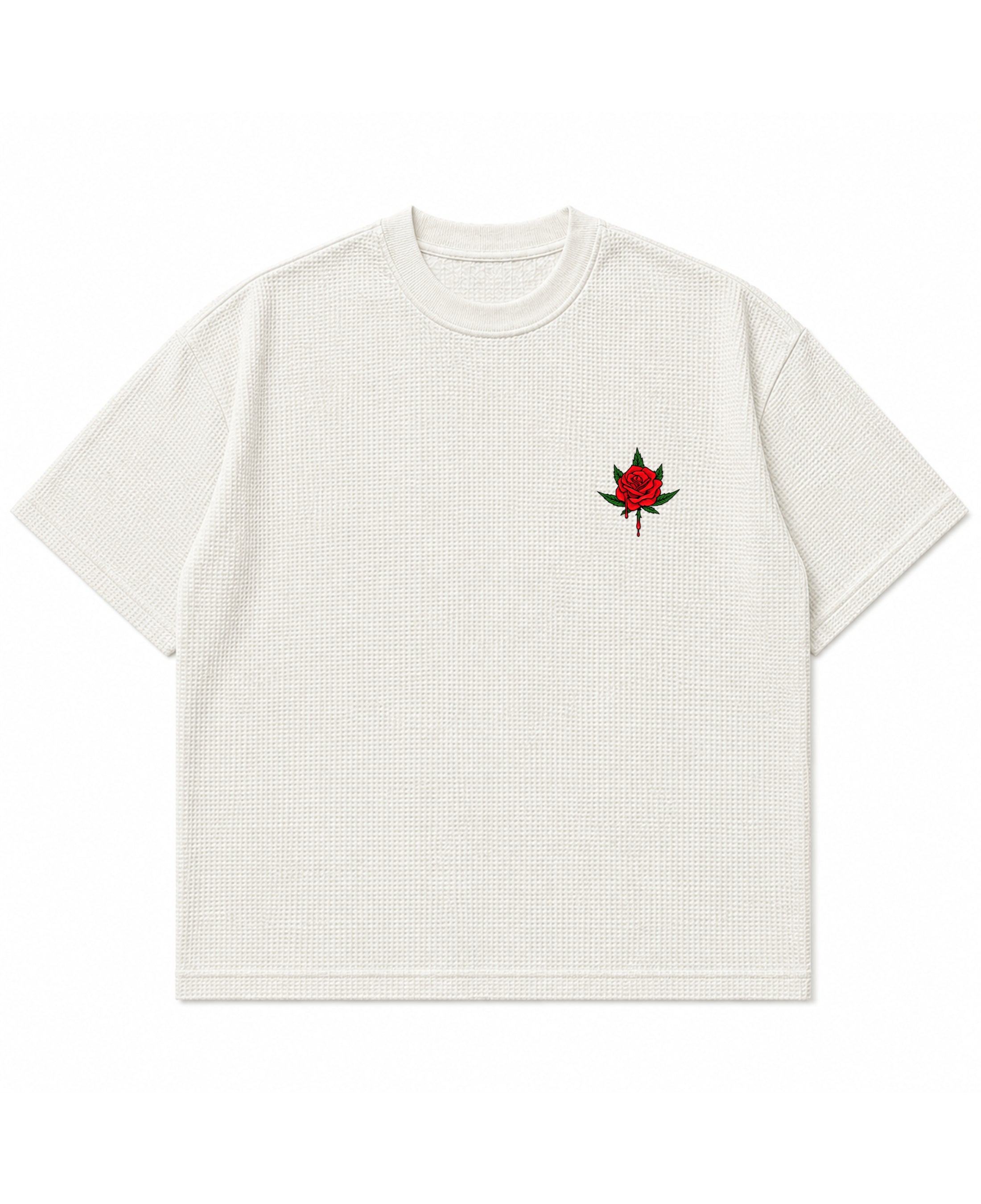 Off-white waffle boxy fit Front Design