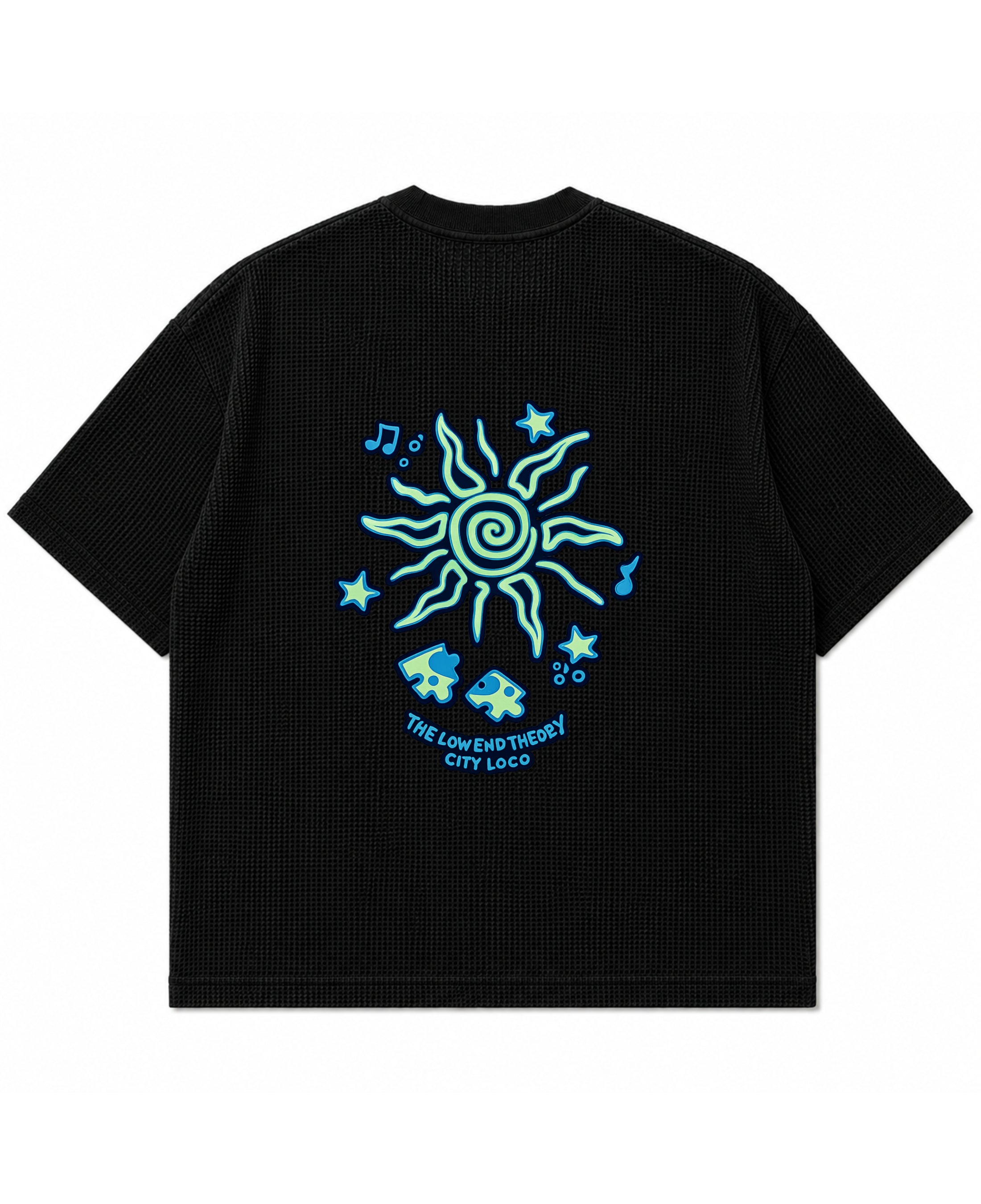 Black waffle boxy fit Back Design