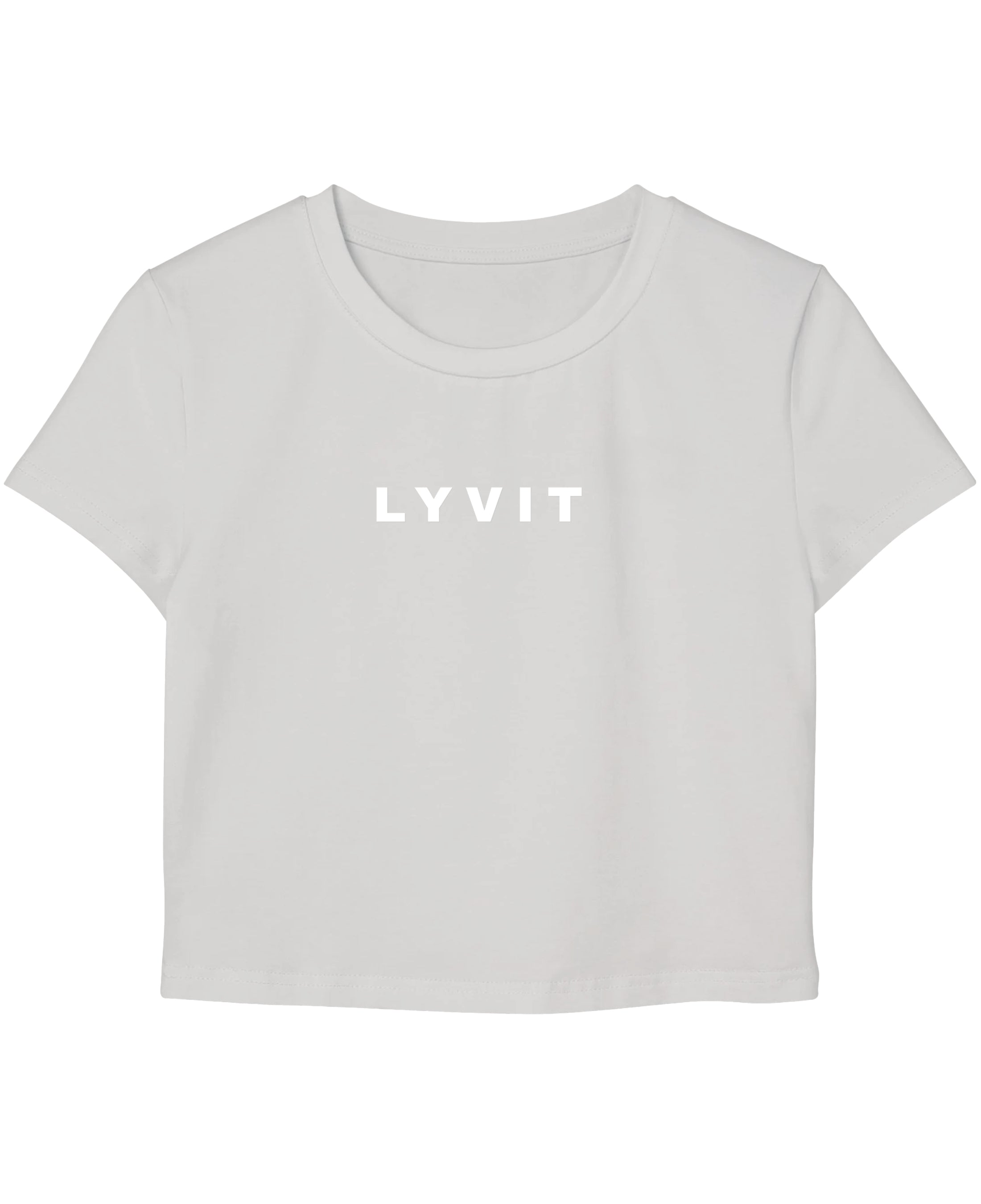 White baby T-shirt from LYVIT ORIGINALS featuring a simple, soft cotton design for comfortable everyday wear.
