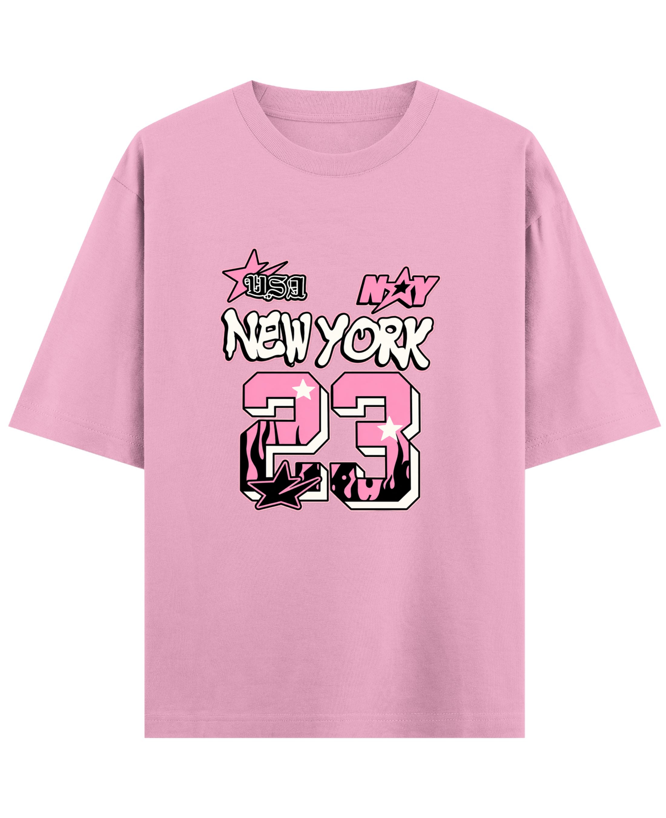 Baby Pink Oversized T-Shirt Front Design