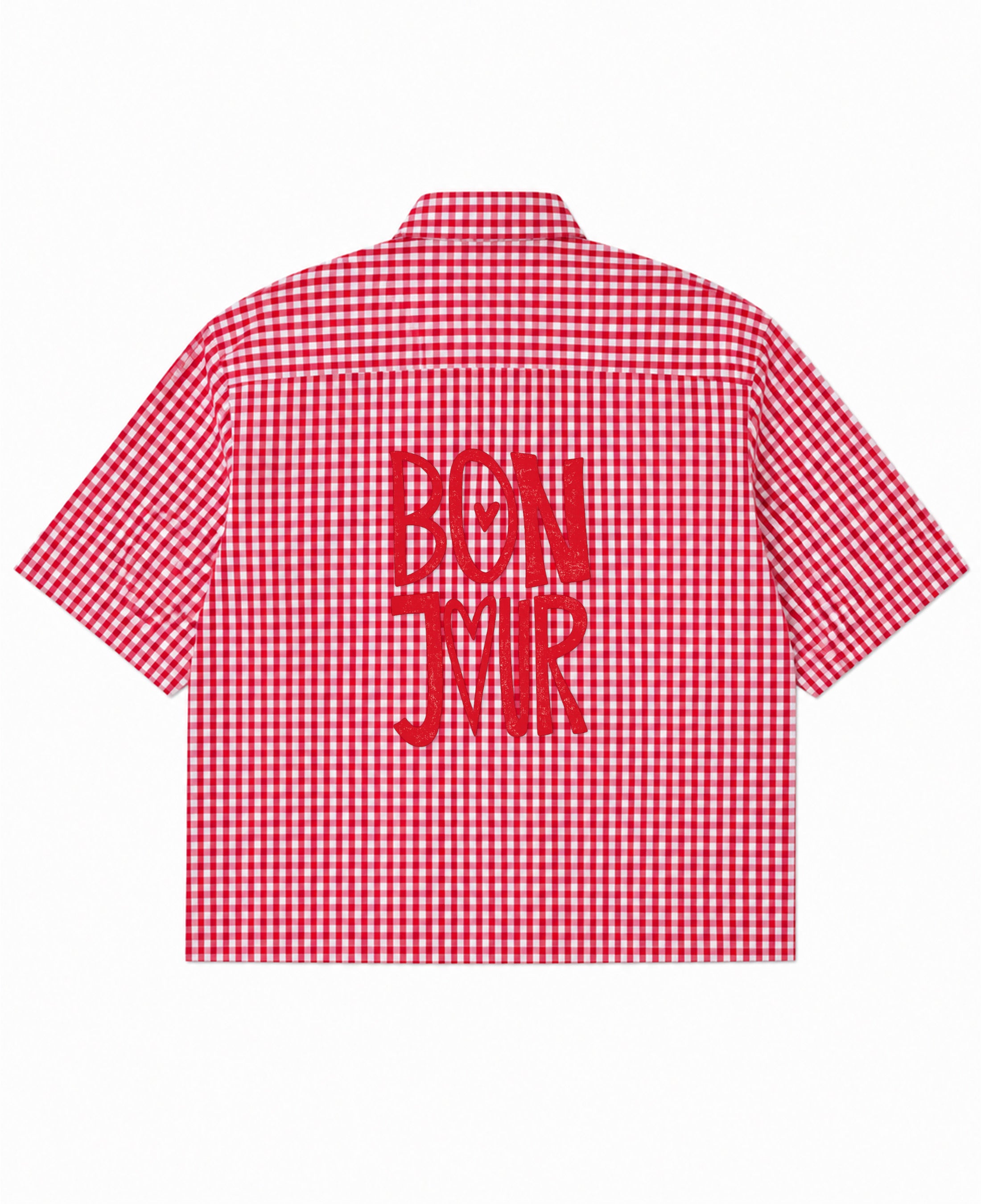 Red Picnic Oxford Boxy Shirt Back Design