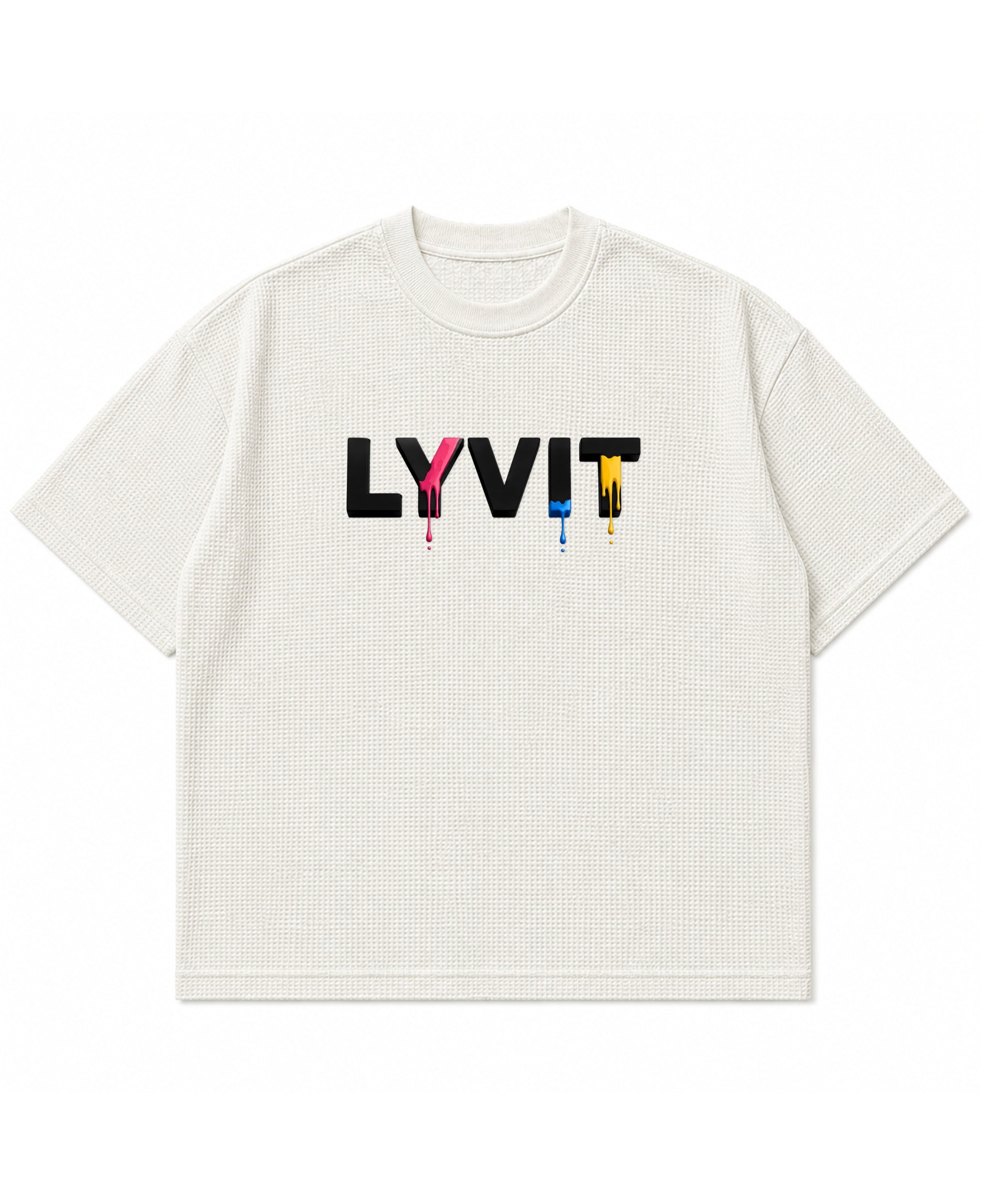 Off-white waffle boxy fit Front Design