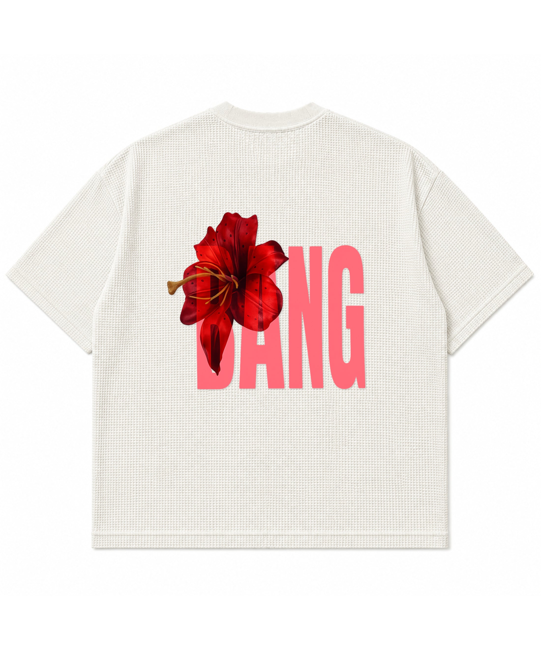Off-white waffle boxy fit Back Design
